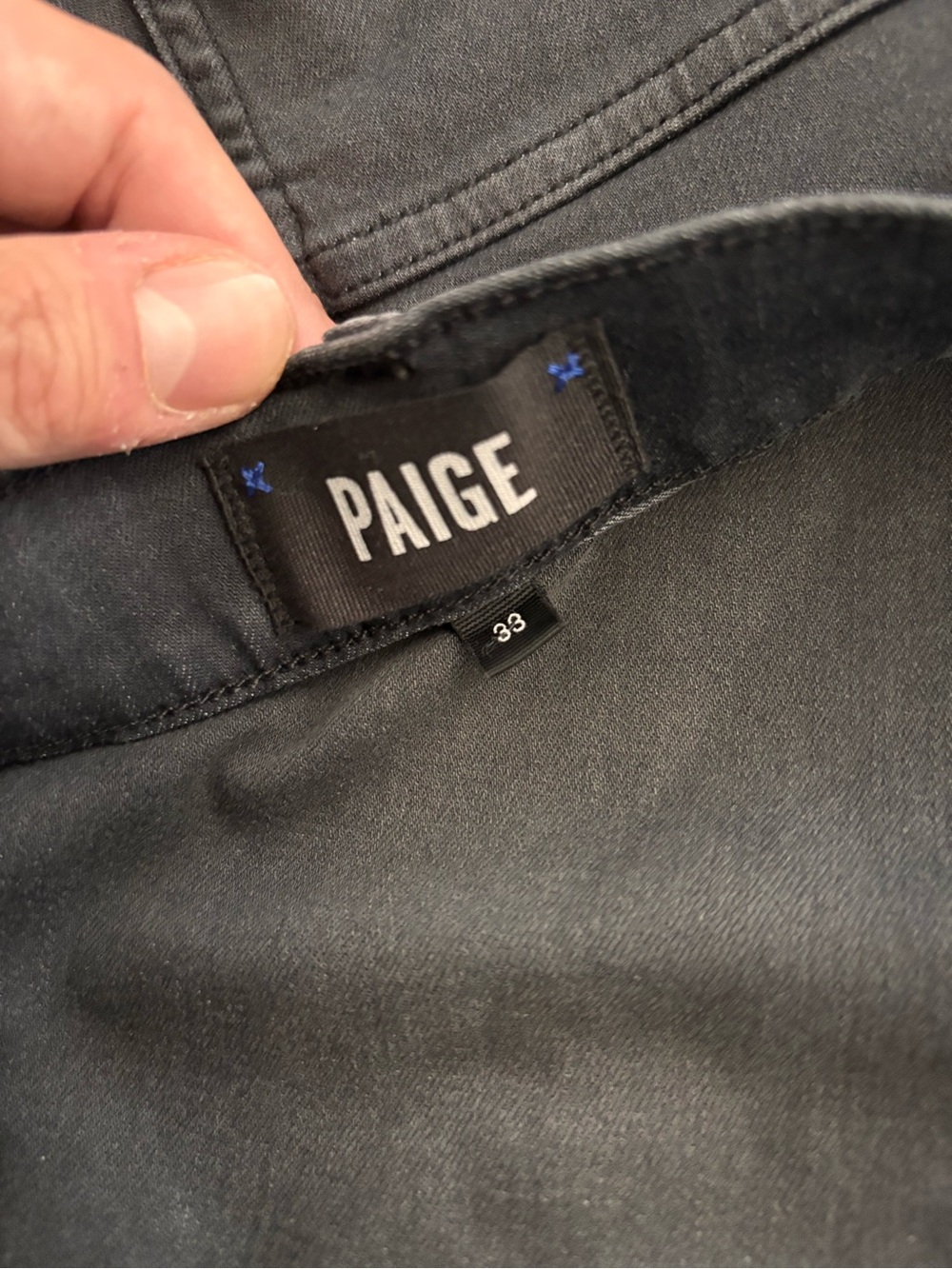PAIGE Men's Charcoal Black Jeans - Slim Straight